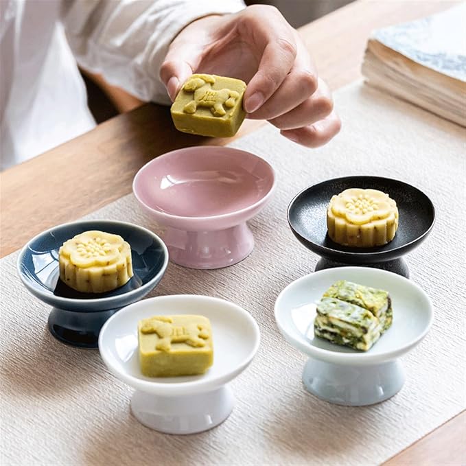 Condiment Plate Large Round Ceramic Dim Sum Plate for Desk, Snack Plate, Bone Plate for Appetizers, Potato Chips, Fruits, Desserts, Snacks, Ceramic Sauce Plate
