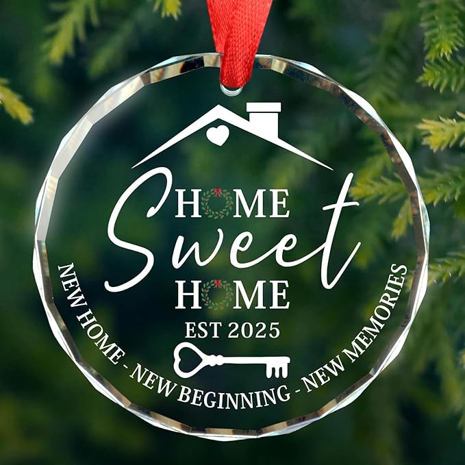 New Home Christmas Ornament 2025, House Warming Gifts 2025 Housewarming Gifts New Home Ornament for Newlywed Married Couples or Friends EST 2025