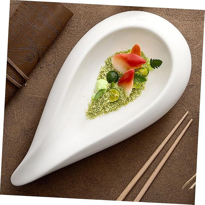 Zerodeko Ceramic Appetizer Plate Irregular Food Serving Dish for Fruits Snacks Desserts Easy to Clean Ceramic Display Plate for Home Party Restaurant Use