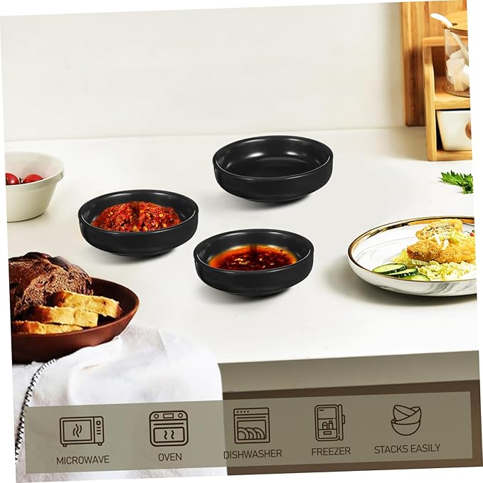DECHOUS 6pcs Ceramic Dipping Dishes Japanese Style Appetizer Plates for Sushi Sauces and Snacks Elegant Serving Bowls for Condiments and Desserts and Easy to Clean