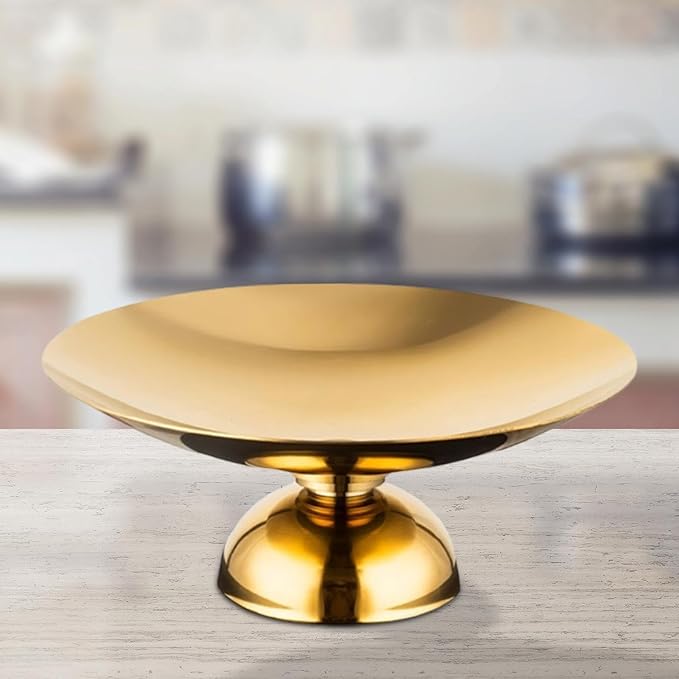 Multi-Function Storage Tray for Serving Plate and Fruit Home and Restaurant, Gold