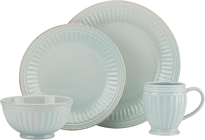 Lenox 856878 French Perle Groove Ice Blue 4Pc Place Set