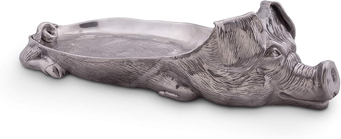 Arthur Court Extra Large Pig Ham Serving Carving Tray Cast Aluminum Perfect for Easter/Christmas Ham 26 inch Long x 12 inch Wide x 7 inch Tall