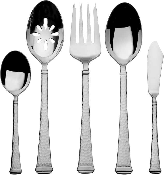 Mikasa Hammered Harmony 18.10 Stainless Steel 65-Piece Cutlery Set, Service For 12