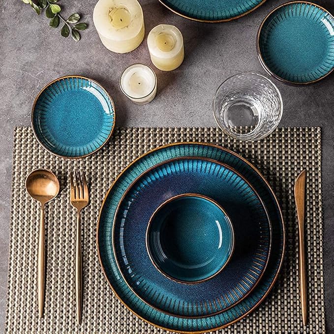 14 Pieces Dinnerware Sets Ceramics Dinner Set Dishes Tableware Set Complete Porcelain Combination Creativity Nordic Style Dinner Plates