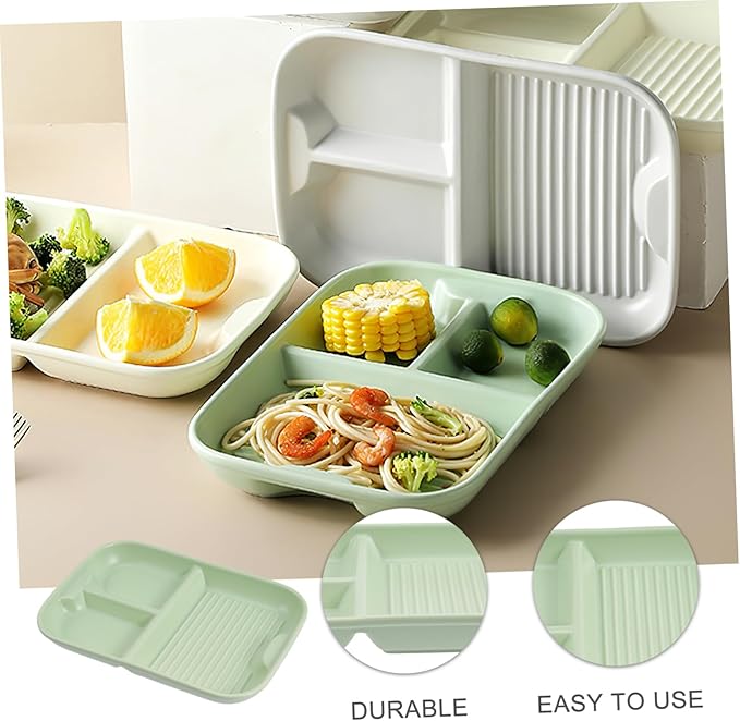 Amosfun Ceramic Divided Plate Compartment Food Container Elegant Breakfast Holder for Appetizers Multi Functional Dish for Outdoor Picnics and Easy to Clean Nordic