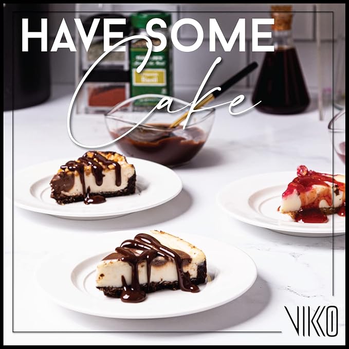 Vikko Appetizer Plate, Set of 6 Restaurant Style 6" Round Saucer Plates, Fine Porcelain Dessert Plate, Dishwasher Safe