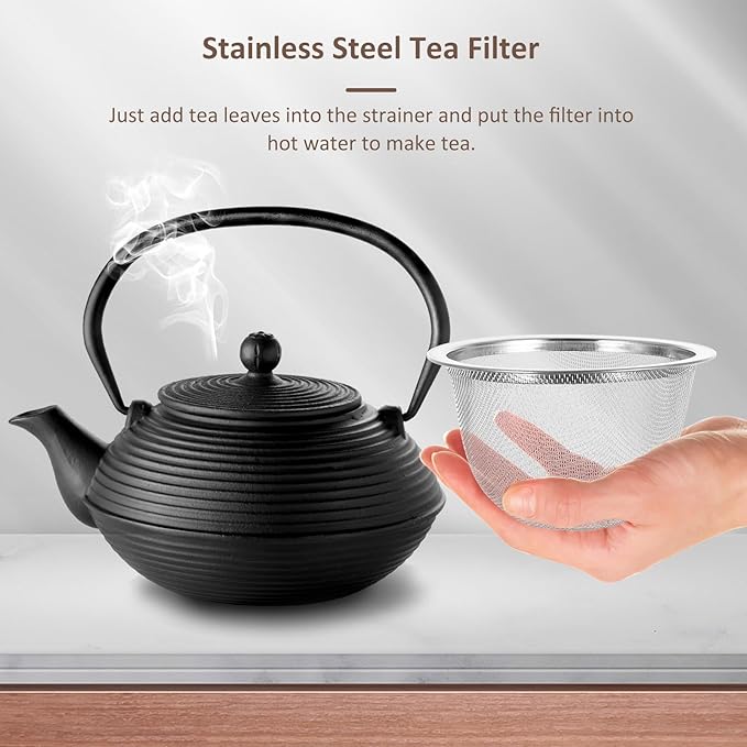 Yardwe Stainless Steel Tea Strainer Basket 2.8 Inch Mesh Infuser Insert for Loose Leaf Tea Brewing Replacement Teapot Filter