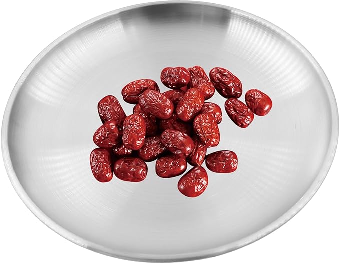 304 Stainless Steel Plates,Silver Round Dinner Dishes,Feeding Serving Camping Plates,Reusable Dinner Plates,Durable Metal Plates, Double Walled Plates for Picnic BBQ Steak 2PCS, 17cm/6.69''