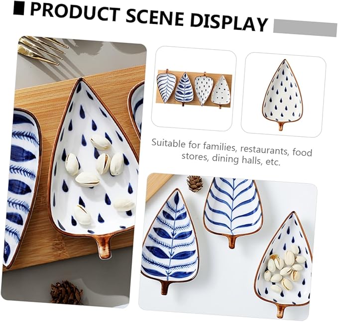 Creative Japanese Hand-Painted Ceramic Snack Dish Set 4-Inch Sauce and Seasoning Plates for Appetizers Desserts and Dipping for Home Dining and Parties
