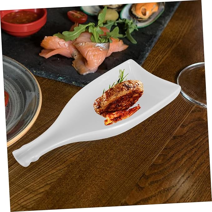 Amosfun Wine Bottle Shaped Ceramic Plate Elegant Food Dish for Cold Appetizers Unique Dinner Container for Home Restaurant Bar and Parties Decorative Food Serving Tray