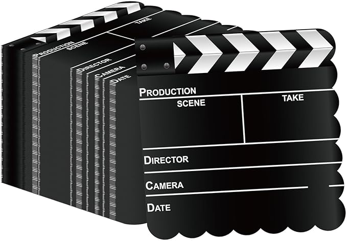 50Pcs Movie Night Scalloped Paper Napkins - Movie Theater Decor Napkins Disposable Film Themed Party Tissue for Birthday Awards Ceremony Hollywood Supplies
