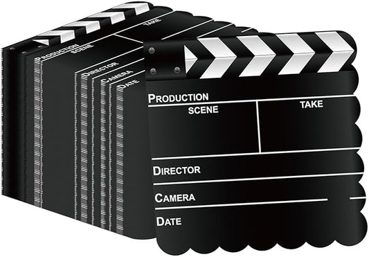 50Pcs Movie Night Scalloped Paper Napkins - Movie Theater Decor Napkins Disposable Film Themed Party Tissue for Birthday Awards Ceremony Hollywood Supplies