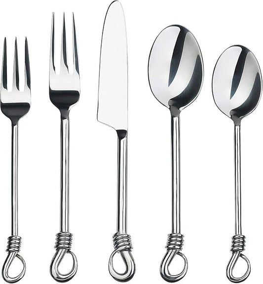 Silverware Twist Collection Polished Stainless Steel Flatware Set (Set of 1)
