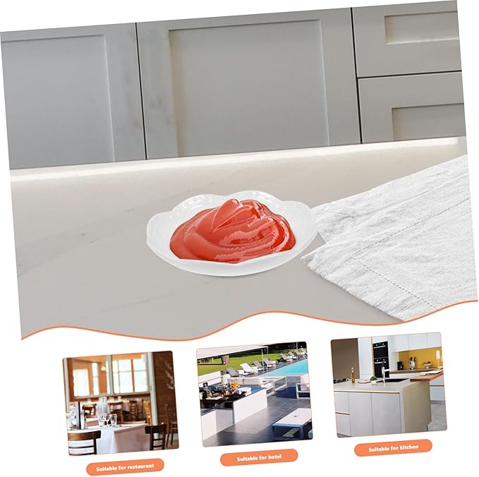 GLEAVI 2pcs Multi-function Salad Ceramic Plate Dipping Bowl Sauce Bowl Decorative Plate Serving Appetizer White
