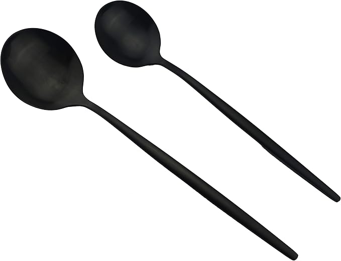 Matte Black Silverware Set, Uniturcky Satin Finish 20-Piece 18/10 Stainless Steel Flatware Set Knife Fork Spoon, Tableware Cutlery Sets Service For 4,Utensils For Kitchens Camping And Party