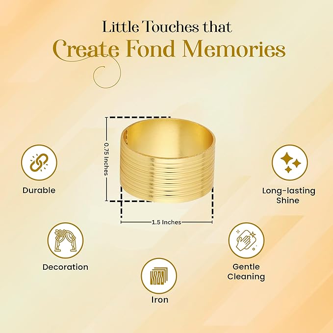 Round Serviette Rings Ribbed Napkin Ring Gold Napkin Rings Set of 12 Metal Napkin Rings Dinner Napkin Holders for Cloth Napkins Thanksgiving Wedding Christmas Party Kitchen Table Decoration