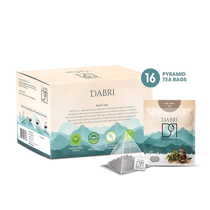 Dabri Earl Grey Black Tea Bags (16 Pyramid Bags)