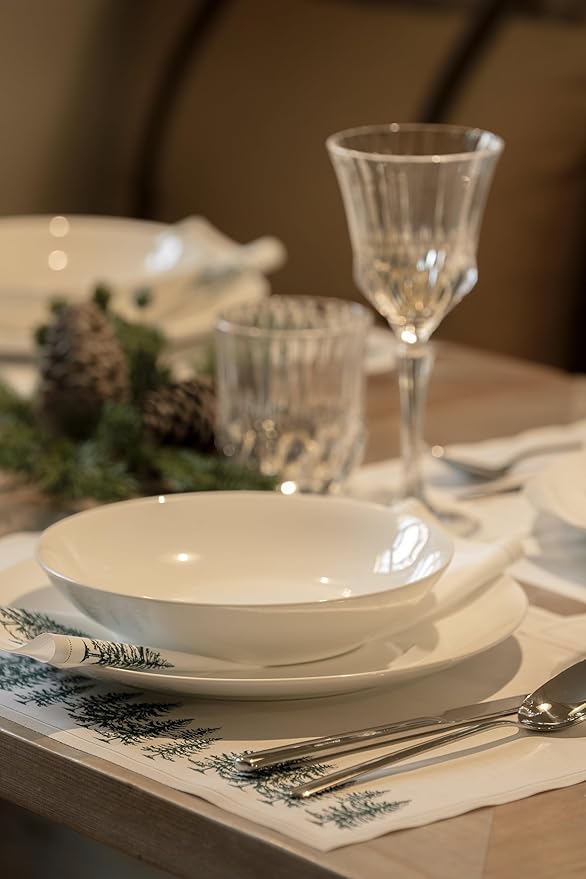 MY DRAP Forest 100% Cotton Dinner Napkins – 6 Units | Biodegradable Single-use or Reusable up to 6 Washes | Sustainable Christmas Table Linens for Events, Parties, Hosting