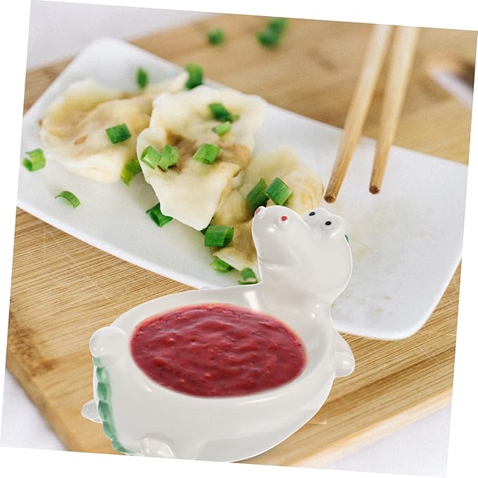 Appetizer Dish Decorative Ceramic Seasoning Plate Multi Use Dipping Tray for Sauces Soy Sauce and Condiments for Restaurants Parties and Family Dinners