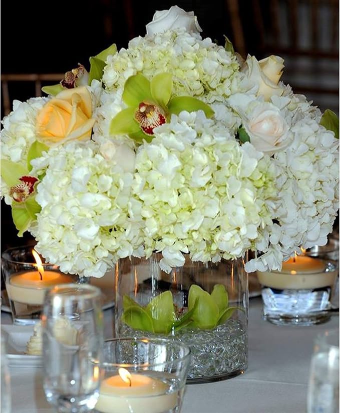 WGV Cylinder Vase, Diameter 5", Height 6", Clear Glass Floral Planter Container, Floating Candle Holder for Wedding Party Event Home Office Decor, 1 Piece