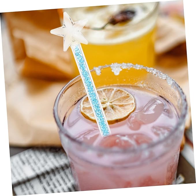 Star Shaped Glass Stirring Rod Beverage Mixing Stick for Coffee Juice Cocktails Heat Resistant and Easy to Clean Home Bars and Restaurants