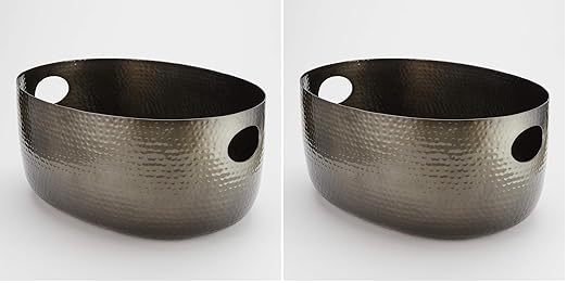 American METALCRAFT, Inc. American Metalcraft ATHB14 Hammered Aluminum Beverage Tub, Black, 16 1/4-Quarts (Pack of 2)