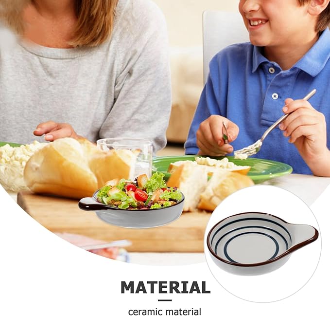 Ceramic Dipping Sauce Dish Handle Reusable Appetizer Plate for Snacks Condiments Desserts for Family Gatherings Picnics Outdoor Bbqs