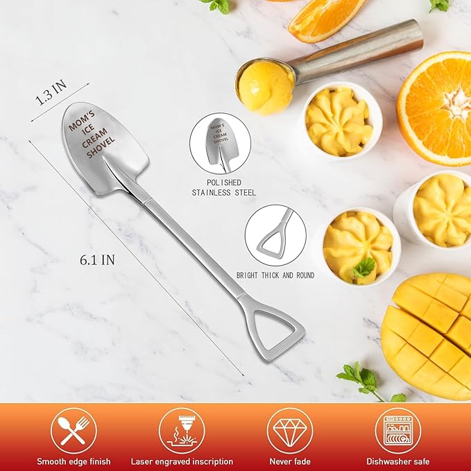 Birthday Gifts for Mom from Son,Mother Gift,Funny Ice Cream Shovel Spoon Presents,Christmas Gift for Mom, Step Mother, Mama, Mommy or Women In Law Birthday Retirement Presents