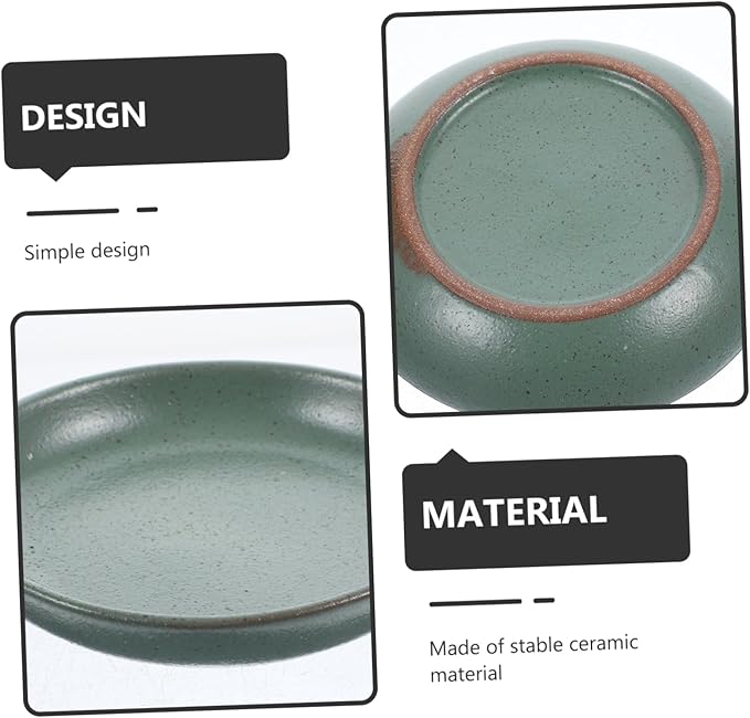 DECHOUS Ceramic Appetizer Serving Tray 8-inch Round Plates Wear-resistant Ceramic Sauce Dish for Dipping for Parties and Restaurants for Snacks and Dried Fruits