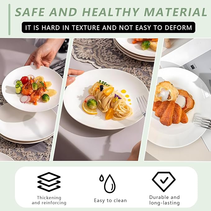 Appetizer Plates Set of 4, Small Ceramic White Dessert Plate, 5 Inch Small Plates Ceramic for Cake, Bread, Snack Sauce, Salad, Microwave and Dishwasher Safe (5 inch, 4 pack)