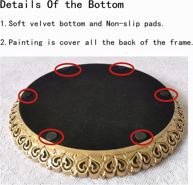 Hamphinee Crown Mirror Tray, Dresser Organizer Tray，Decorative Perfume Mirror Tray, Serving Tray, 12”X12, Gold