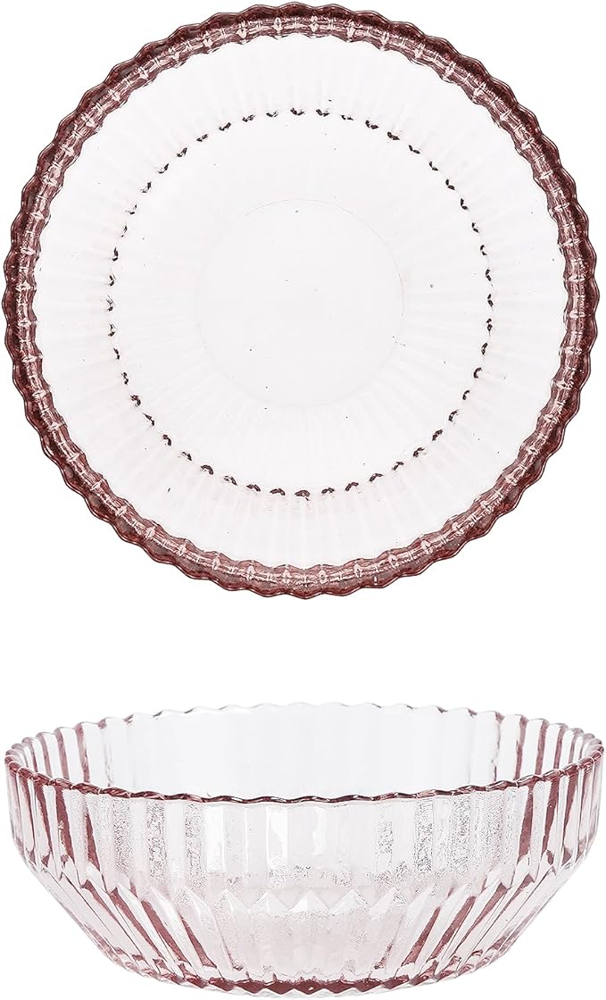 Fortessa Archie Glass Cereal Bowl, 22.8 Ounce, Pink