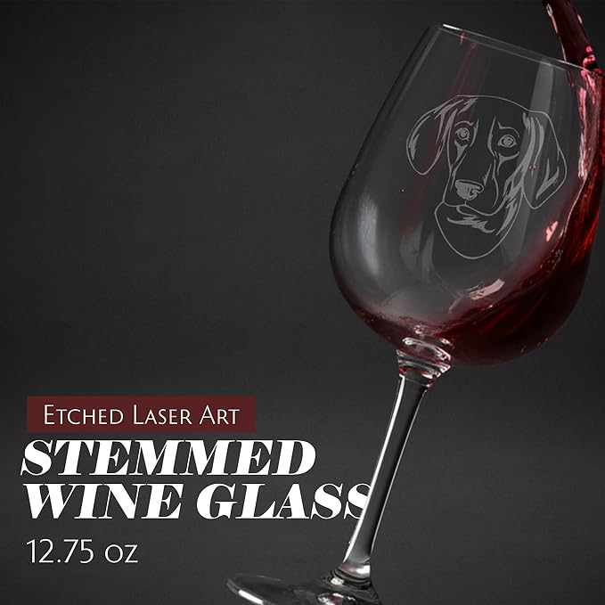 Etched Laser Art Personalized Dog Themed Etched Wine Glass - Custom Dog Breed Wine Glasses, Ideal for Pet Lovers, Unique Birthday Gift for Men & Women, Personalized Gift - Ariege Pointer, 12.75oz
