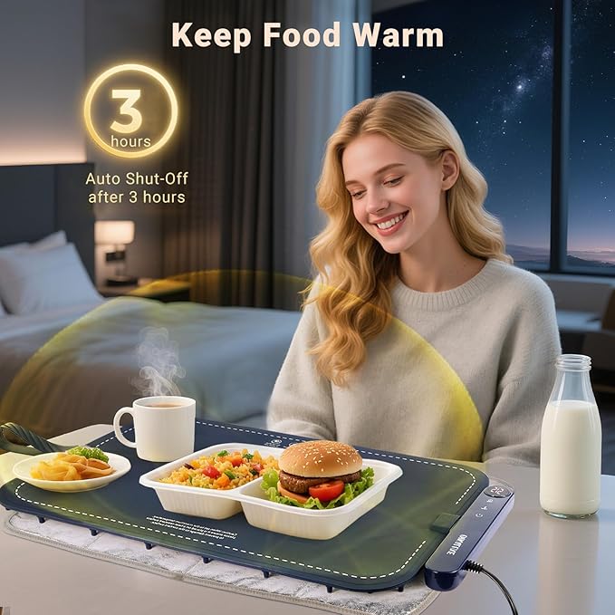 Food Graphene Warmer,24in Portable Warming Trays for Buffets Party,Fast Heating Within 10 Seconds,6-Speed Temperature Regulation,Easy to Clean,Suitable for Gatherings Giving