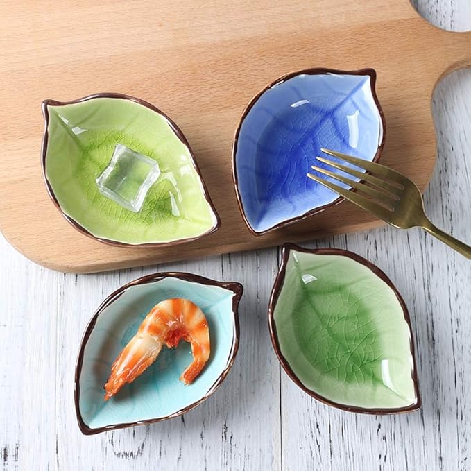 Ceramic Cutlery Salad Bowl Ceramic Fish Shape Appetizer Plates, Seasoning Plate, Snack Plate, Dipping Sauce Plate, Fruit Pastry Plate, Side Dish Plate Small Bowl (Color : B)