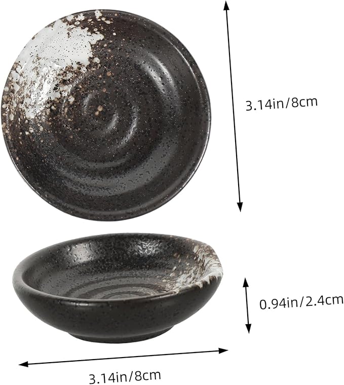 Cabilock 4pcs Sauce Dishes for Dipping Japanese Style Ceramic Seasoning Plates Home Dipping Plate