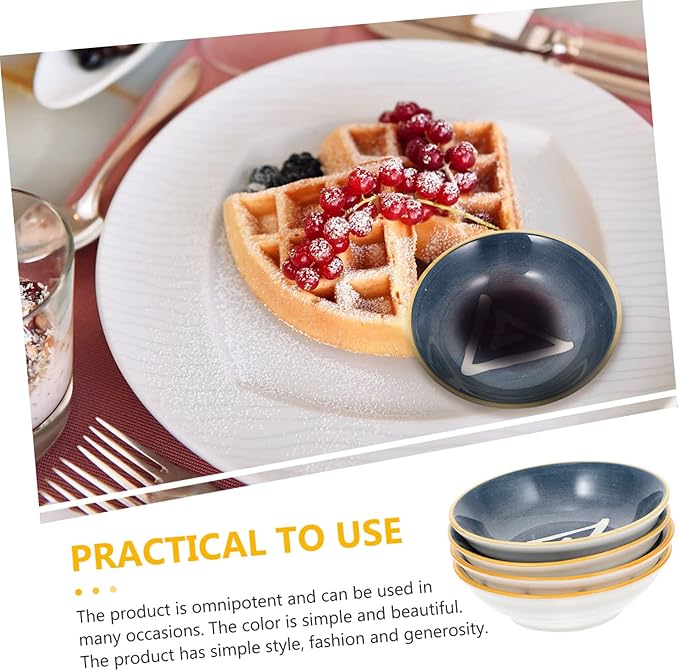 4pcs Ceramic Sauce Dishes Japanese Style Serving Plates for Sushi Soy Sauce Vinegar Seasoning Dipping Appetizer