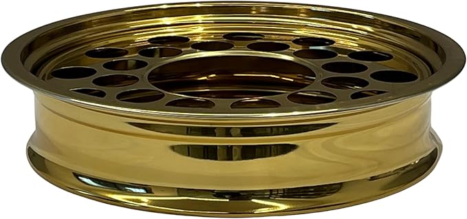 Communion Ware | Communion Tray | Holy Stackable Cup Tray for Churches | Communion Supplies | Portable Communion Tray with 24 Holes Disk | Stainless Steel - Shiny Gold Finish