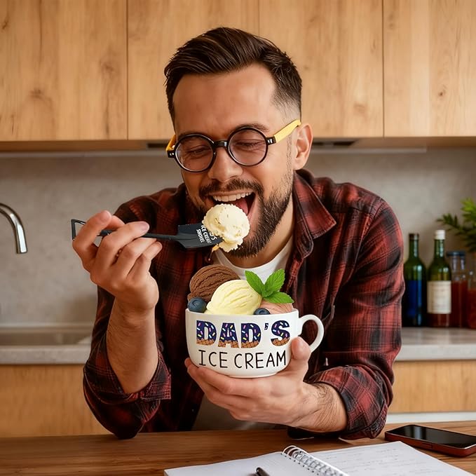 Dad Gifts for Christmas - Dad's Ice Cream Bowl and Shovel Set - Ideal Fathers Day Birthday Gifts from Daughter Son