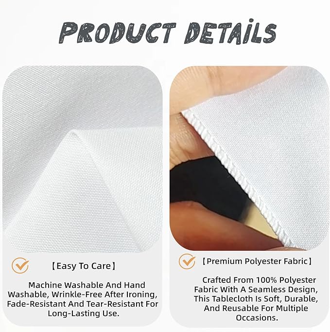 8 Pack White Table Cloth Rectangle Table Cloths for 6 Foot Rectangle Tables 60 X 102 Inch Washable Polyester Tablecloth for Weddings, Parties, Banquet, and Daily Use