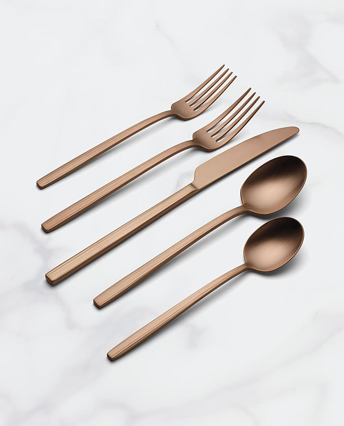 Oneida 898358 Dean Satin Rose Gold 20-Piece Flatware Set
