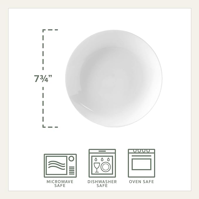 Everyday White Coupe Set of 4 Salad Plates, 7.75 inch
