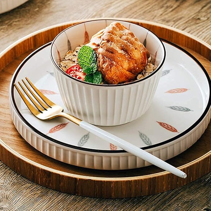 Dinnerware Sets Dish Set,38 Pcss,Chinese Style Porcelain Tableware Set with Plates and Bowls,White Ceramic Dinner Set for Home Kitchen and D（White 12pcs