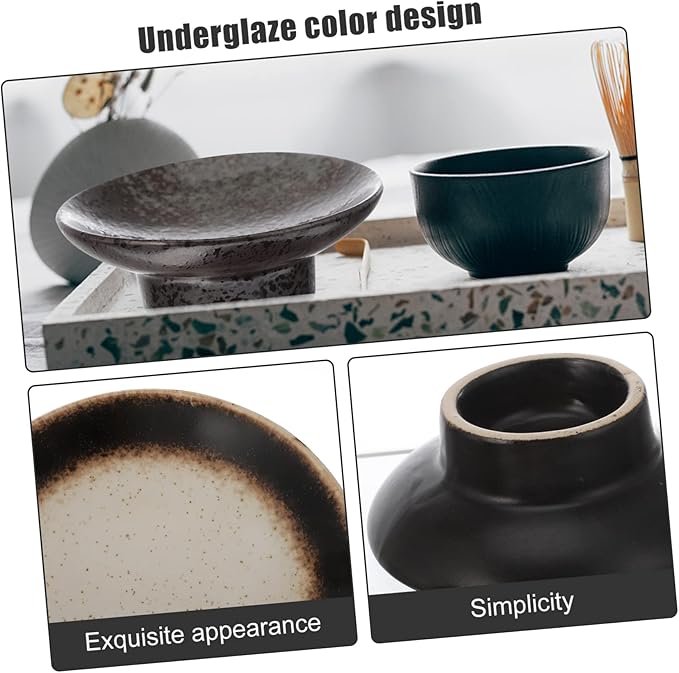 Cabilock 3-Piece Japanese Ceramic Snack Plates Set Household Seasoning Dishes Microwave Safe Flavor Bowls for Appetizers and Dipping Sauce
