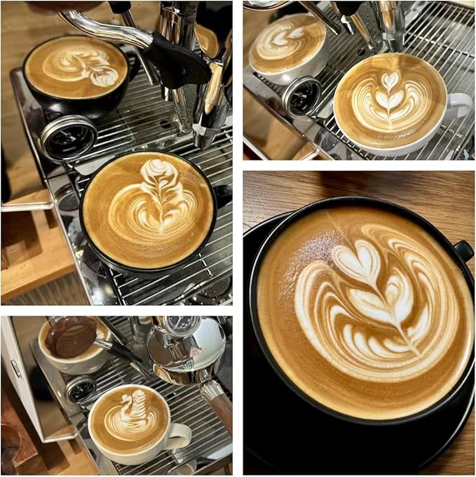 Milk Frothing Pitcher,(600ml/20oz) Steaming Pitchers,Stainless Steel Milk Cup,Cappuccino Latte Art Coffee,Barista Steam Pitchers,Temperament White