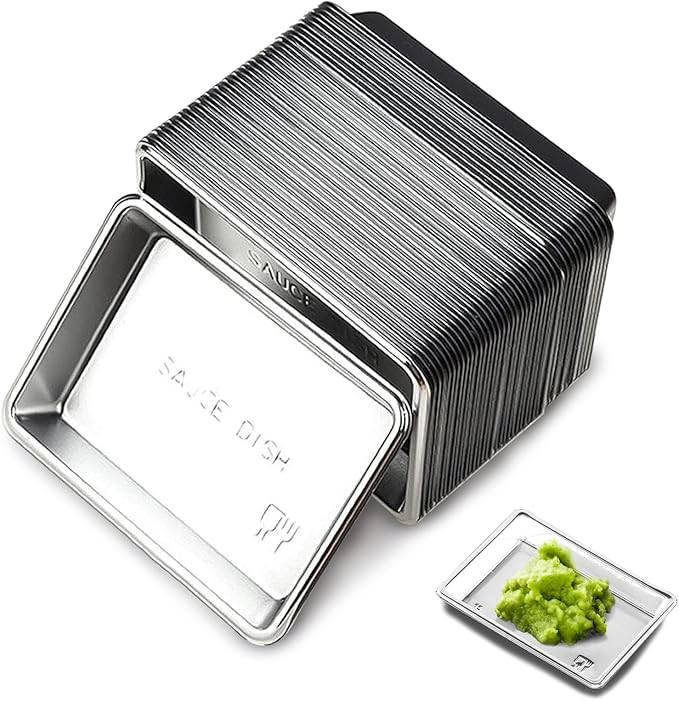 400 Pack Disposable Plastic Sauce Dishes, Silver, Rectangular, Stackable, Eco-Friendly, Ideal for Condiments and Appetizers