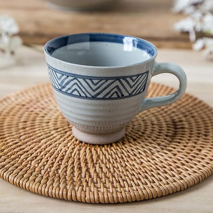 Dinnerware Set Dinner Party Tableware Service Set Porcelain Dinnerware Sets, 28 Pieces Ceramics Dinner Combination Set | Blue and White Lines Cereals Bowls and Steak Plates Sets