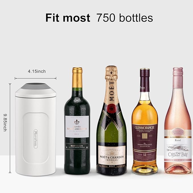 Wine Chillers for Bottles-Ideal Gift for Wine Lover, Stainless Steel Portable Champagne Cooler Sleeve Bucket-Double Walled Vacuum Insulated for Most 750ml Bottles with Long-Lasting Temperature Control