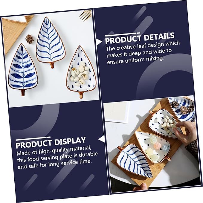 Creative Leaf Shaped Snack Dish Premium Food Serving Plate for Appetizers Sauces Desserts Easy to Clean Tableware for Home Restaurants